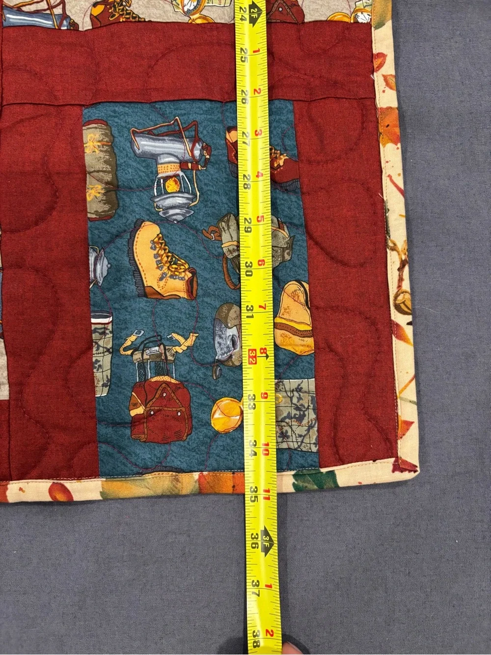 Handmade Baby Toddler Boy Camping Theme Print Quilt Grandpa Core